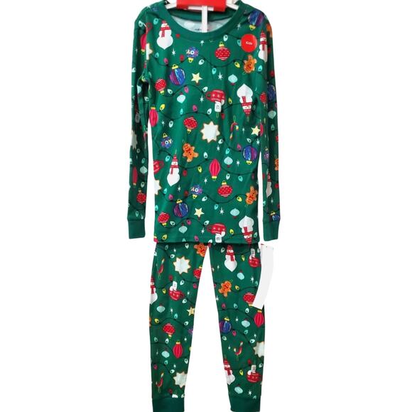 Brand New Holiday Lane Kid's Size 14 Green Ornament 2 Set Pajama Set Lounge - Picture 3 of 6